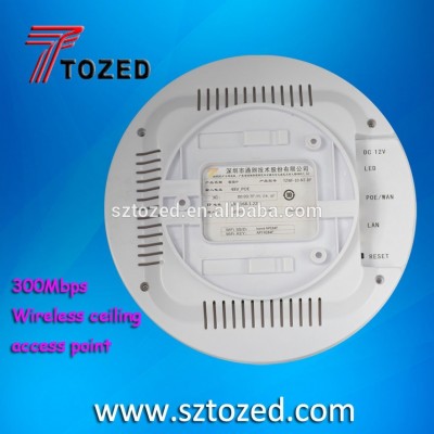 Ceiling Mount PoE Access Point AP, WDS and Repeater build in 5dBi antenna, VLAN & PoE Support WiFi Signal cover 10 more rooms